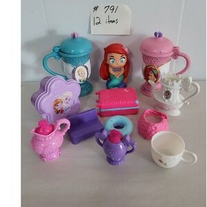 Disney Princess Frozen Barbie Tea Party Toy Set 12 Items Ariel Elsa Toddler Fun